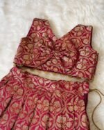 Banarasi weave Pattu Lehenga Set - Royal Maroon (Pre Booking)