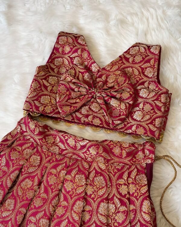 Banarasi weave Pattu Lehenga Set - Royal Maroon (Pre Booking)