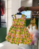 Yellow Floral Cotton Mini Skirt and Top(Summer Edits) - Pre Booking