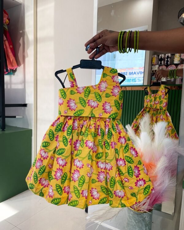 Yellow Floral Cotton Mini Skirt and Top(Summer Edits) - Pre Booking