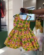 Yellow Floral Cotton Mini Skirt and Top(Summer Edits) - Pre Booking