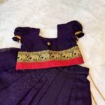 Dark Plum and Red Narayanpet Cotton Paavadai and Sattai (Ready to Dispatch)