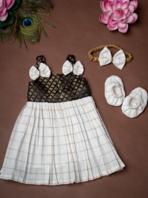 Traditional Noolukettu Kerala Frock Combo Set- Black (Pre booking)