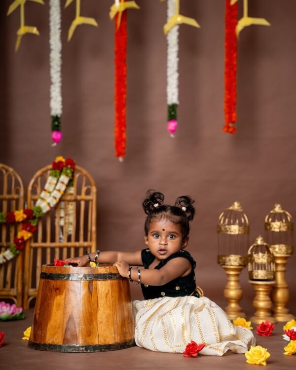 Dark Green Velvet sequence work Fabric in Top  and Traditional Kasavu Zari Fabric in Bottom - Kerala Frock - Minmini Onam Collections (Pre booking)