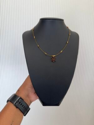 Dark Purple Ad stone Pendant invisible necklace - INC005
