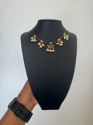 Flower Multi color Pendant invisible necklace - INC004