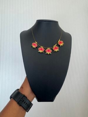 5 Pink Lotus Pendant invisible necklace – INC020