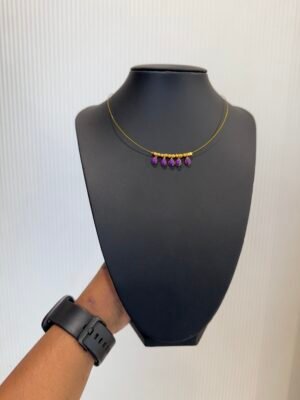 5 Drop Voilet Pendant invisible necklace – INC018