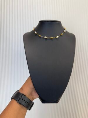 Pearls and Golden Balls invisible necklace - INC013