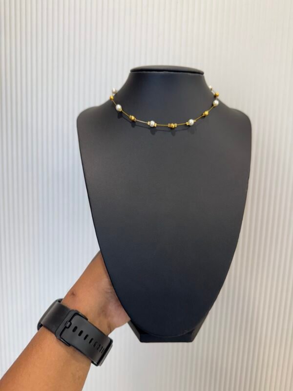 Pearls and Golden Balls invisible necklace - INC013