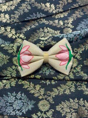 Pink Lotus Hand-painted Bow Alligator Clips – HPB01