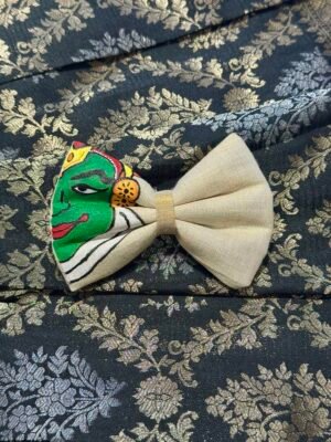 Kathakali Half Face Hand-painted Bow Alligator Clips – HPB02