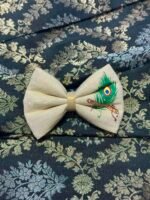 Peacock feather Hand-painted Bow Alligator Clips – HPB03