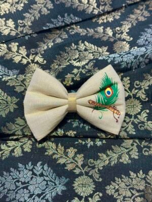 Peacock feather Hand-painted Bow Alligator Clips – HPB03