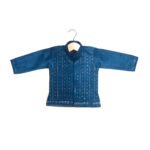 Ramar Blue Embroidered Kurta Set with Ramar Blue Boys traditional Dhoti set (Ready to Dispatch)