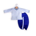 Light Blue Embroidered Kurta Set with Light Blue Boys traditional Dhoti set (Ready to Dispatch)