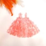 Peach Butterfly Soft Net Frock - Ready to Dispatch