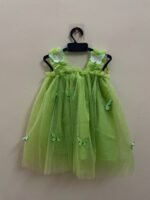 Light Green Butterfly Soft Net Frock - Ready to Dispatch