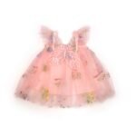 Peachy Pink Butterfly Soft Net Frock - Ready to Dispatch