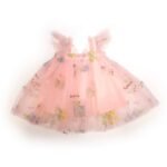 Peachy Pink Butterfly Soft Net Frock - Ready to Dispatch