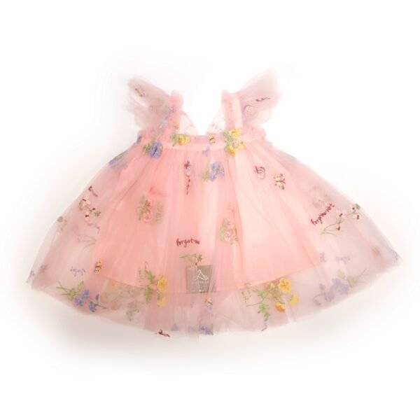 Peachy Pink Butterfly Soft Net Frock - Ready to Dispatch