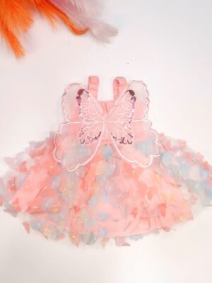 Pastel Pink Butterfly Soft Net Frock - Ready to Dispatch