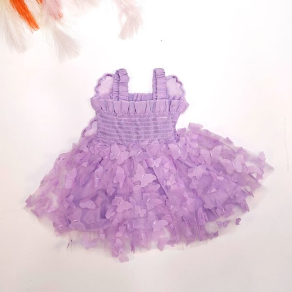 Lavender Butterfly Soft Net Frock - Ready to Dispatch