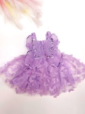 Lavender Butterfly Soft Net Frock - Ready to Dispatch