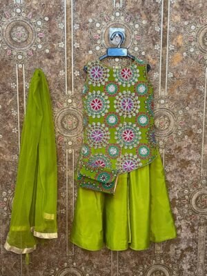 Green Color Sharara Set - Lia (Ready to Dispatch)