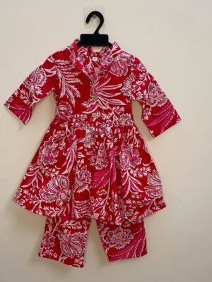 Red Co-ord pant top - Breathable cotton, easy fit and chic style - Ready to Dispatch