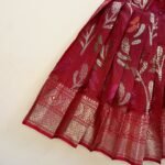 Maroon Skirt and Light Green Top Semi Kanchipattu Paavadai and Sattai (Pre-Booking)