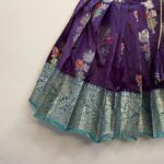 Plum Color Skirt and Ramar Blue Top Semi Kanchipattu Paavadai and Sattai (Pre-Booking)