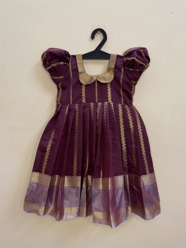 Dark Purple and Lilac Border Semi Banarasi Silk - Mom and Daughter Combo (Pre Booking)