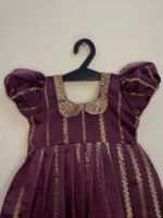 Dark Purple and Lilac Border Semi Banarasi Silk - Mom and Daughter Combo (Pre Booking)