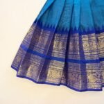 Light Blue and Navy Blue Border Kanchi Cotton Paavadai Sattai (Pre-Booking)