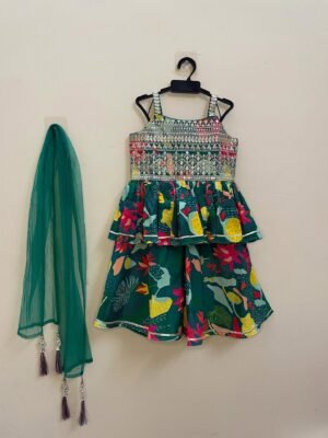 Green Floral Sharara Set – Soft, breezy, and sprinkled with adorable floral prints - (Ready to Dispatch)