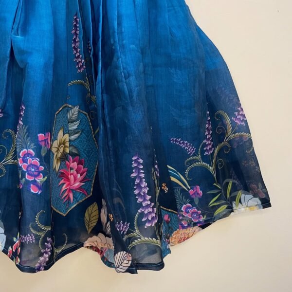 Step into a world of elegance with this Light Blue Flowy Organza Lehenga Set- (Ready to Dispatch)