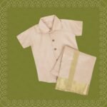 Gold color - Slub Silk shirt with Vesti set for Boys (Ready to Dispatch)