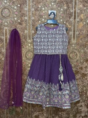 Purple Embroidery & Sequin Work Lehenga Set - (Ready to Dispatch)