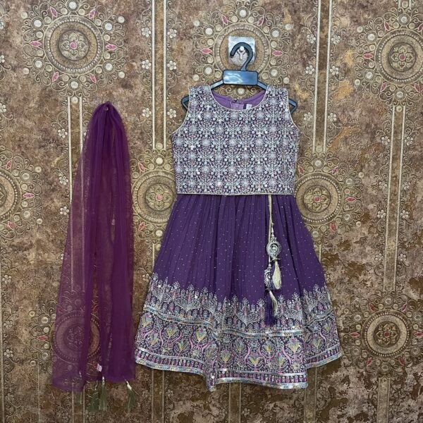 Purple Embroidery & Sequin Work Lehenga Set - (Ready to Dispatch)