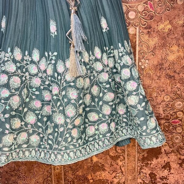 Teal blue embroidered Lehenga Set - (Ready to Dispatch)