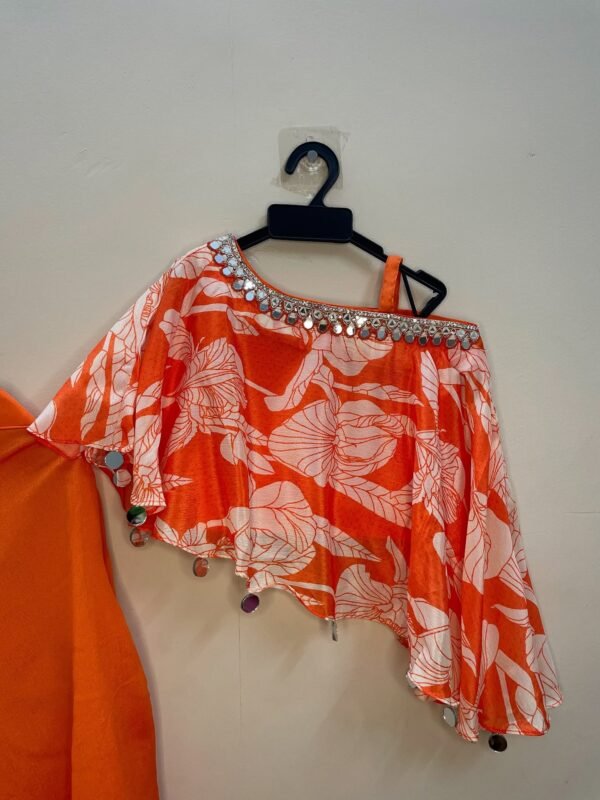 Orange Color stylish palazzo set - Niha (Ready to Dispatch)