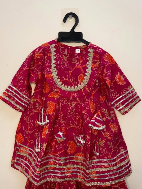 Stylish yet comfortable festive look with this budget-friendly Rani Pink Cotton Kurti Set - (Ready to Dispatch)