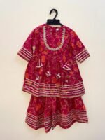Stylish yet comfortable festive look with this budget-friendly Rani Pink Cotton Kurti Set - (Ready to Dispatch)