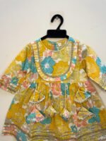Stylish yet comfortable festive look with this budget-friendly Yellow Cotton Kurti Set - (Ready to Dispatch)