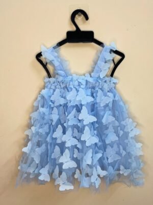 Light Blue Small Butterfly Net Frock - Ready to Dispatch