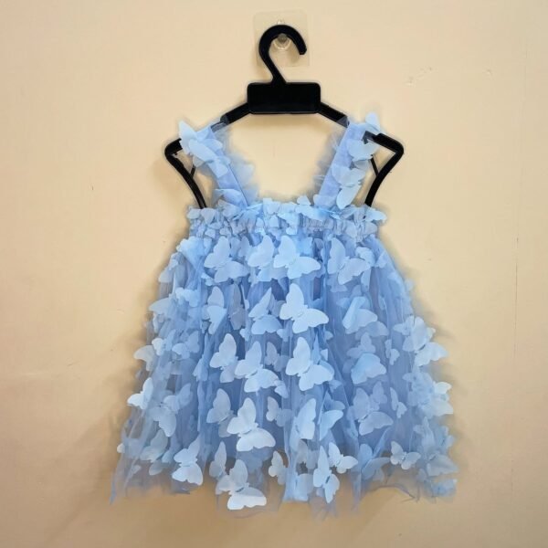 Light Blue Small Butterfly Net Frock - Ready to Dispatch