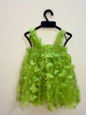 Light Green Small Butterfly Net Frock - Ready to Dispatch