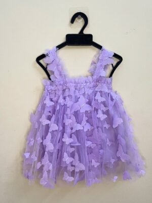 Lavender Small Butterfly Net Frock - Ready to Dispatch