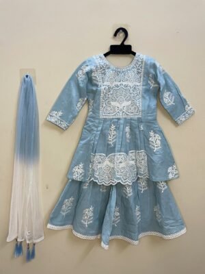 Light Blue Color Comfy Cotton Kurti Set - (Ready to Dispatch)